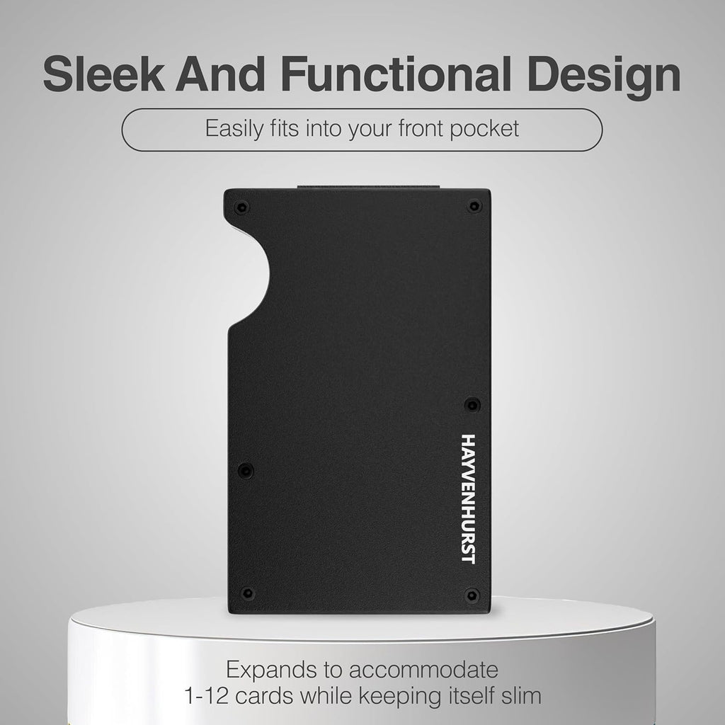 Wallet for Men - Reinvented Design Men'S Wallet - Slim, Minimalistic & Seamless, Blocks RFID Scanners with a Cash Strap (Black)