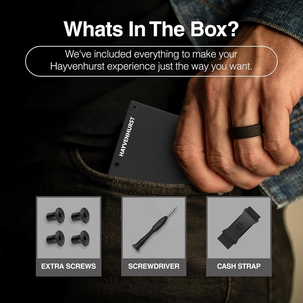 Wallet for Men - Reinvented Design Men'S Wallet - Slim, Minimalistic & Seamless, Blocks RFID Scanners with a Cash Strap (Black)