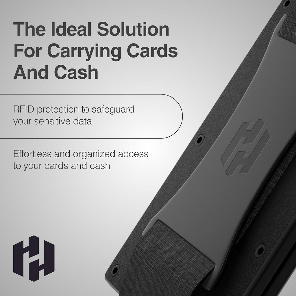 Wallet for Men - Reinvented Design Men'S Wallet - Slim, Minimalistic & Seamless, Blocks RFID Scanners with a Cash Strap (Black)
